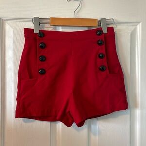 Voodoo Vixen red high waisted shorts rockabilly vintage style small